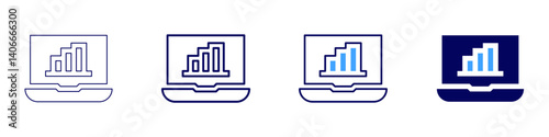 Laptop whitelist icon in 4 different styles. Thin Line, Line, Bold Line, Duotone. Duotone style. Editable stroke