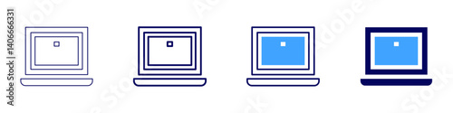 Laptop zone icon in 4 different styles. Thin Line, Line, Bold Line, Duotone. Duotone style. Editable stroke