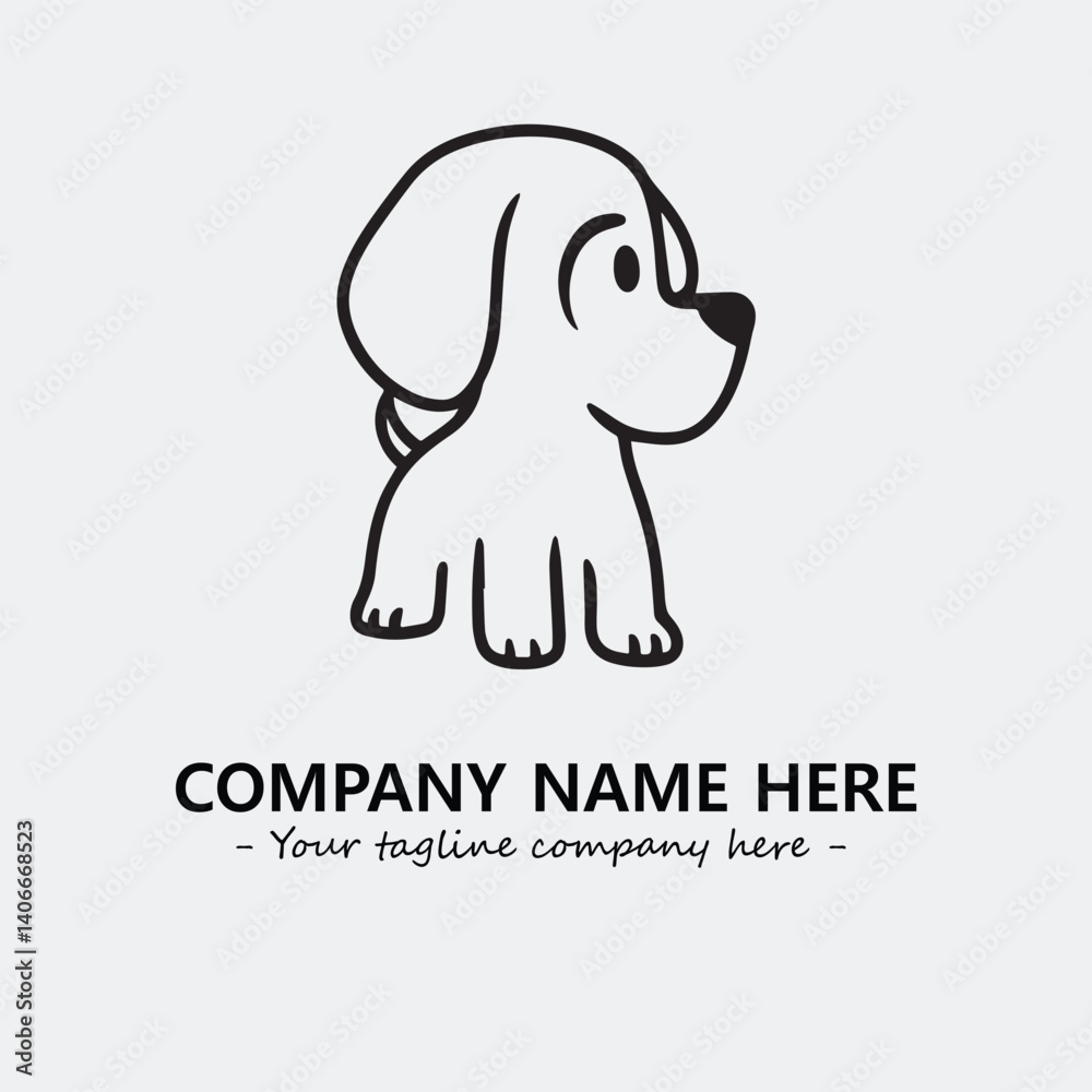 Obraz premium Dog illustration black and white for logo company vector image 