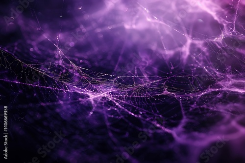 Halloween spooky cobweb texture black purple gradient eerie moonlit glow