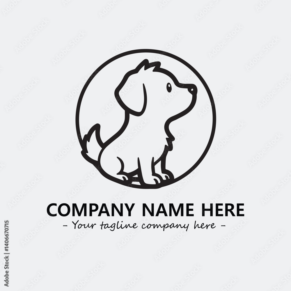 Dog illustration black and white for logo company vector image
Dog illustration black and white for logo company vector image