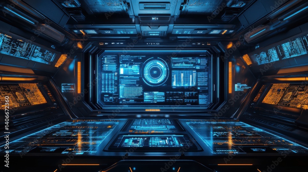 Fototapeta premium Futuristic abstract architectural interior design