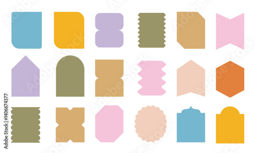 Organic shapes with grain texture in pastel colors. Set of hand drawn irregular round and wavy blot forms. Doodle graphic vector elements for text and contemporary design. Abstract modern forms.