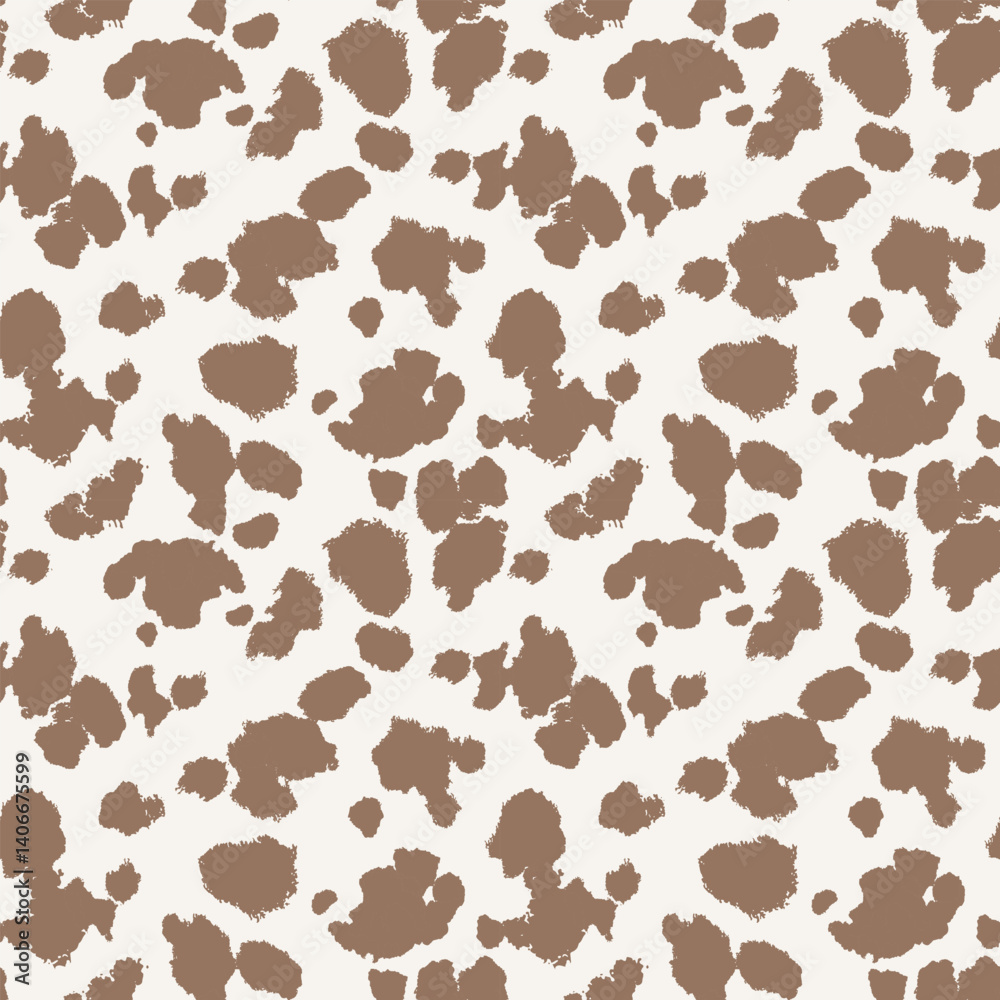Seamless animal pattern. Cowhide texture with black spots on white. Mammal fur print. Leather design. Vector illustration Seamless animal pattern. Cowhide texture with black spots on white. Mammal fur print. Leather design. Vector illustration