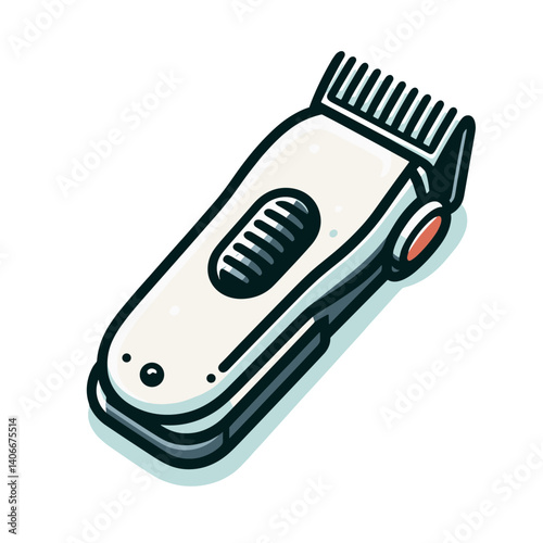 Vector illustration of electric hair clipper, perfect for barbershop branding and grooming product marketing
