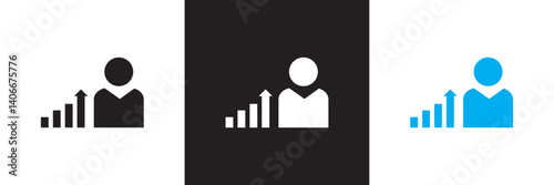 Personal growth icons. Vector for websites, mobile interfaces, presentations, banner, visual branding etc. Vector illustration. isolated on white and black background. EPS 10