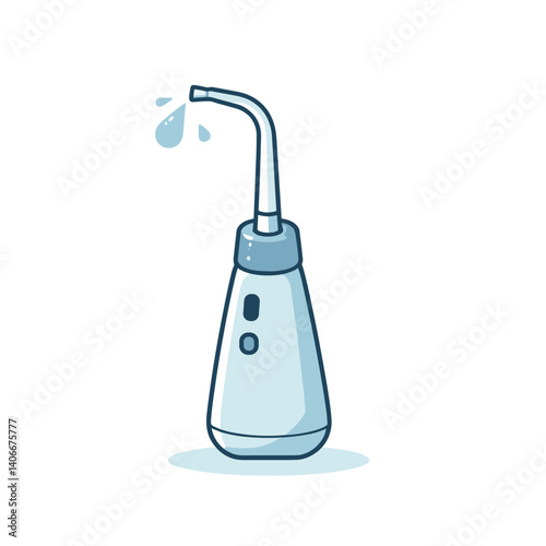 Illustration of a dental water flosser with water droplets
