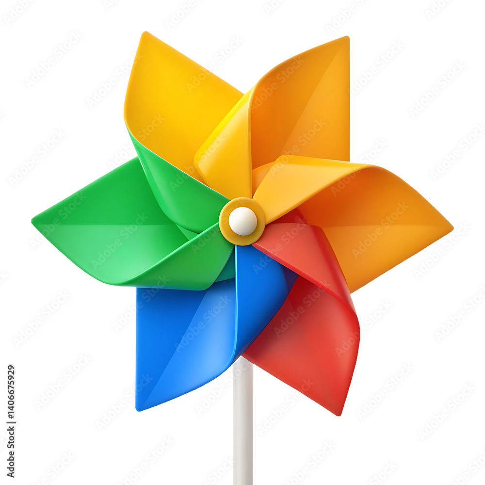 Obraz premium Colorful pinwheel toy, summer, childhood, fun