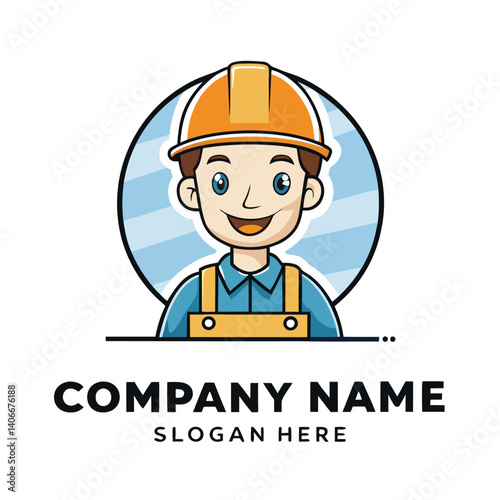 Friendly worker logo design
