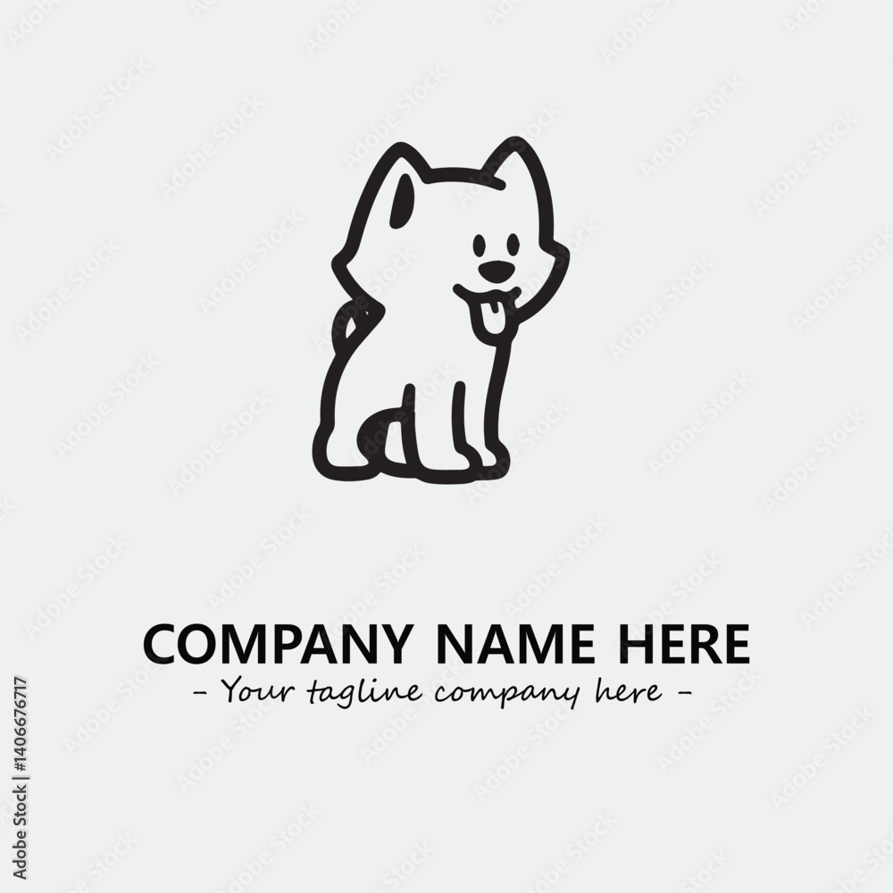 Obraz premium Dog illustration black and white for logo company vector image