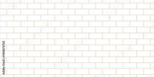 White brick vector illustration texture of the wall with masonry Bricks laid in rows background. Abstract bathroom wall and floor brick wall texture background. 