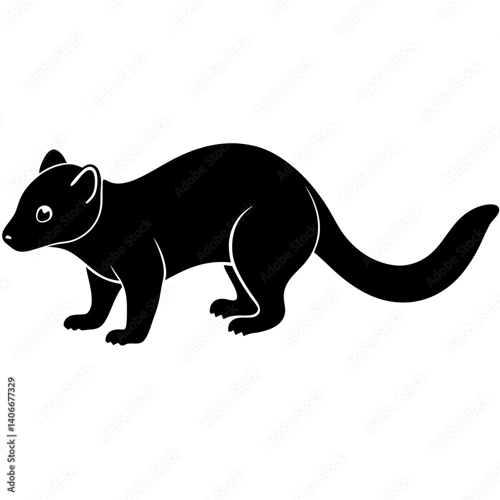 Obraz premium AI Generated African Civet Vector Silhouette Isolate White Background