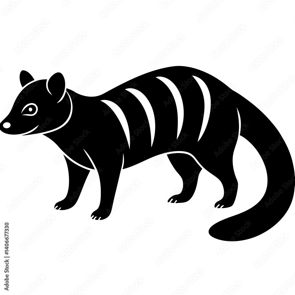 Obraz premium AI Generated African Civet Vector Silhouette Isolate White Background