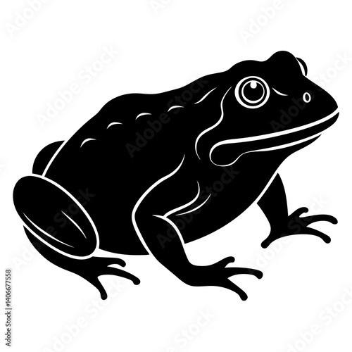 AI Generated African Bullfrog Vector Silhouette Isolate White Background