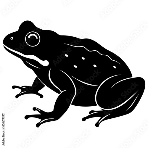 AI Generated African Bullfrog Vector Silhouette Isolate White Background