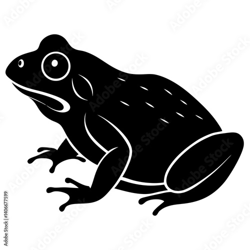 AI Generated African Bullfrog Vector Silhouette Isolate White Background