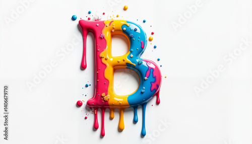 Colorful Dripping Letter B
