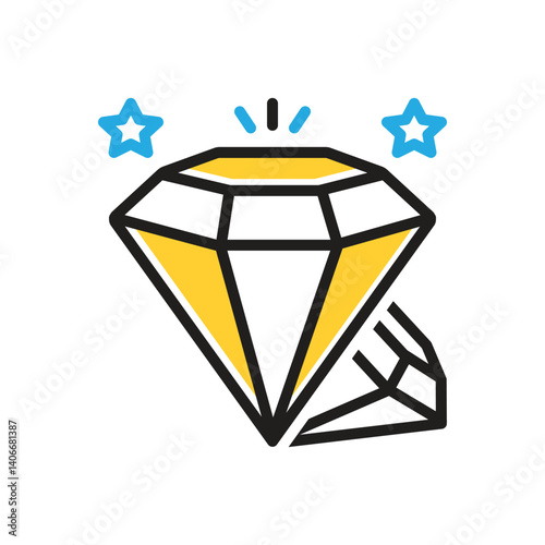 Multi color icon for diamond