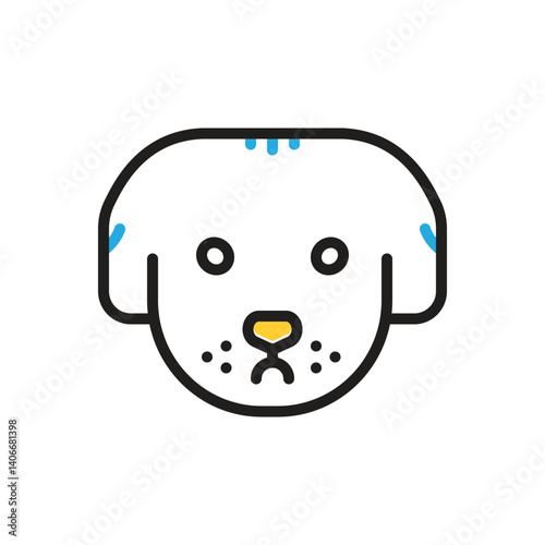 Multi color icon for dog