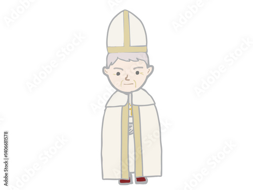 Illustration of a priest standing