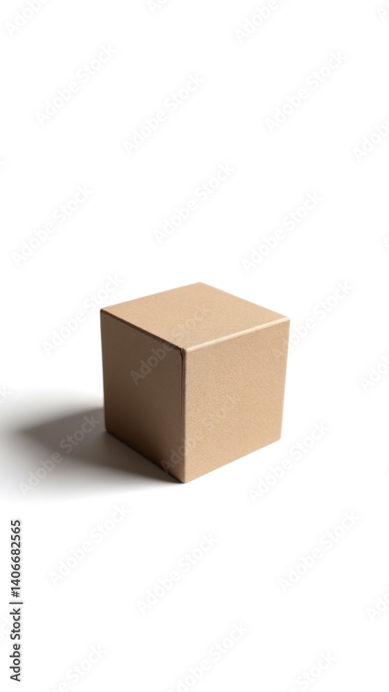 Fototapeta premium Isolated Cube Block on White Surface with Shadow for Simple Concepts