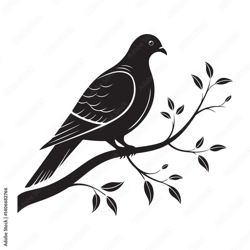 Fototapeta premium A Dove Bird Vector Silhouette 01.eps