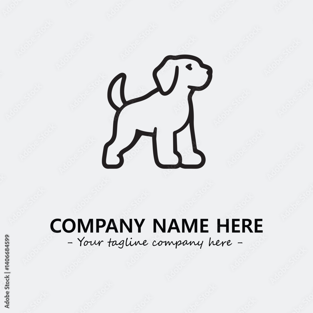 Obraz premium Dog illustration black and white for logo company vector image