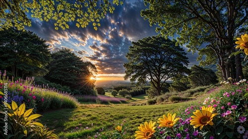 sunset in the mountains,From Soil to Sky: Celebrating Earth’s Resilience and Beauty