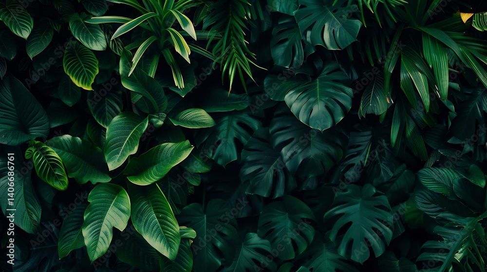 custom made wallpaper toronto digitalDense jungle leaf seamless pattern tropical foliage vibrant emerald green tones 8K resolution