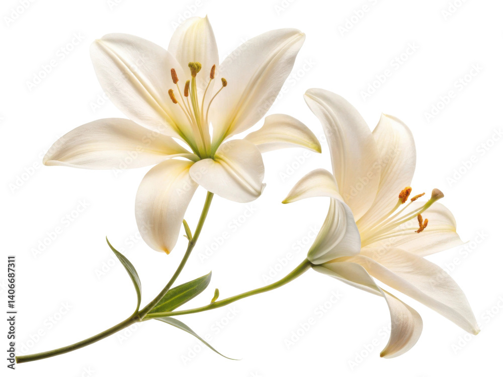 Obraz premium Beautiful lily flowers bloom gracefully, showcasing their delicate petals and vibrant colors, perfect for any floral arrangement
