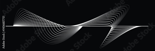 Digital sound equalizer . Audio signal frequency signal . Abstract flow linear fluid wavy shape . Acoustic volume lines .Curved lines pattern . Music sound wave . Vector illustration
