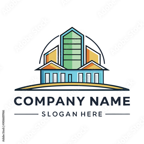 Modern cityscape logo design