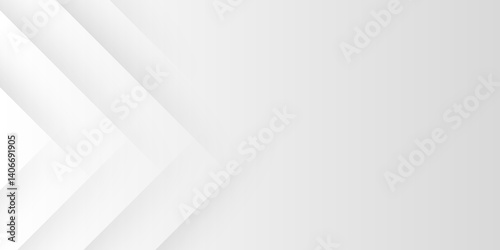 White and gray rectangle geometric concept technology modern futuristic subtle abstract background. Modern gray abstract vector long banner background. Futuristic technology concept graphic design.