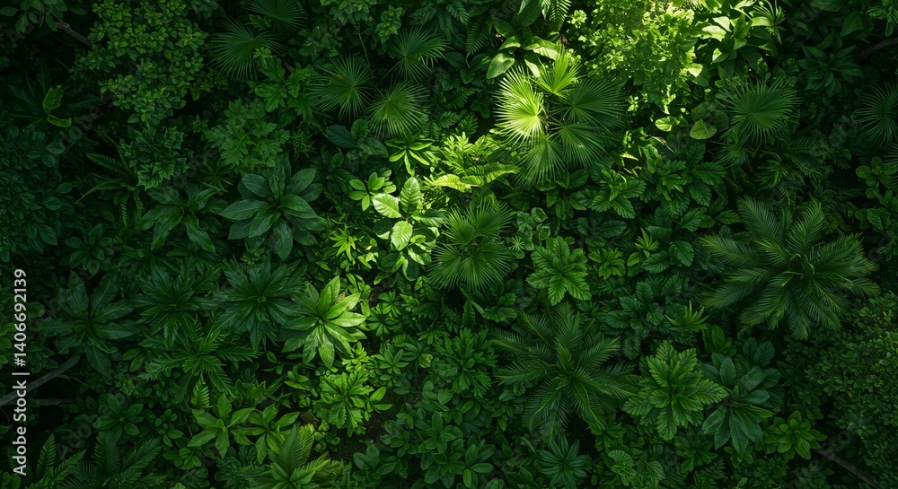 Lush Green Tropical Rainforest Canopy Aerial View Lush Green Tropical Rainforest Canopy Aerial View