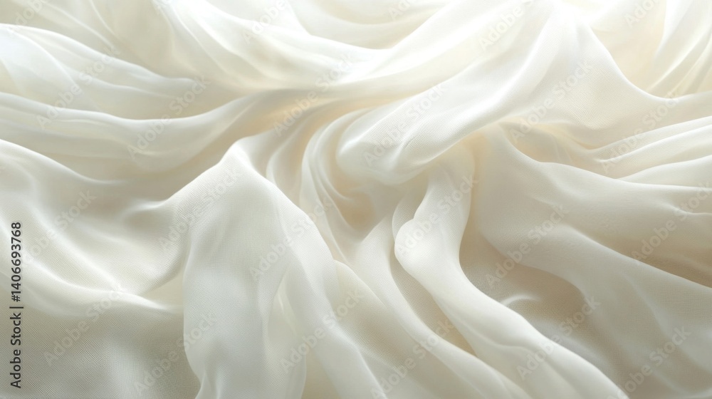 Fototapeta premium Cream Lace Fabric Draped Texture Background