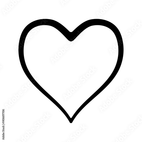 Bold black outlined heart s...
