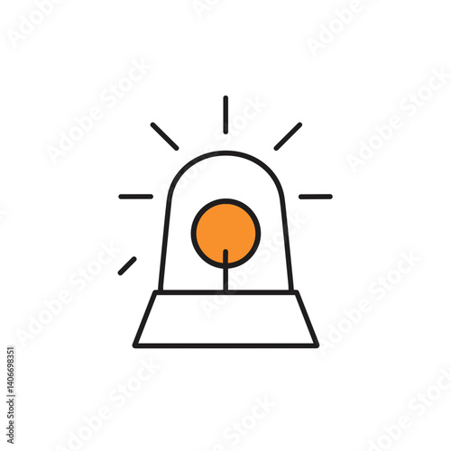 Emergency siren light with flared base in minimalistic style  