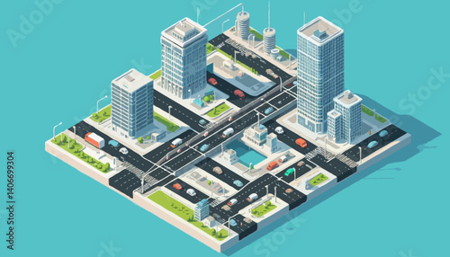 isometric illustration of a modern building concept