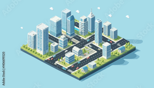 isometric illustration of a modern building concept