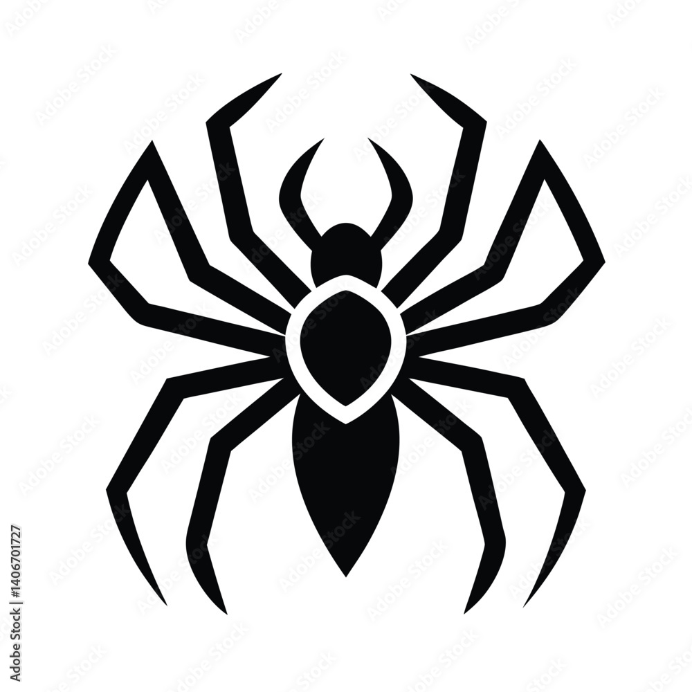 Spider Stencil Icon for Halloween and Spooky Themes Spider Stencil Icon for Halloween and Spooky Themes