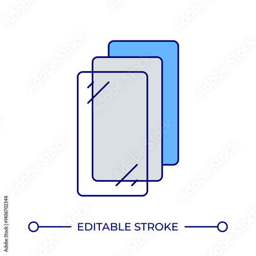 Material layers set line color icon. Arranging reinforcement sheets. Construction site work. Industry and technology. Isolated vector illustration. Flat colorful symbol design. Editable stroke