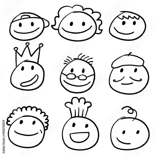 Stick man set figure stickman illustration character cartoon people hand drawn 