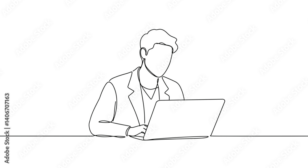 Person typing on laptop in minimalist workspace Person typing on laptop in minimalist workspace