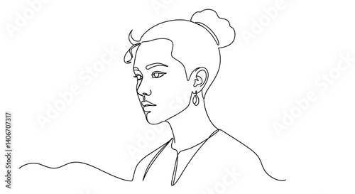 Minimalist line art of a woman in profile