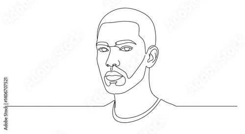 Line art portrait of a man looking confidently