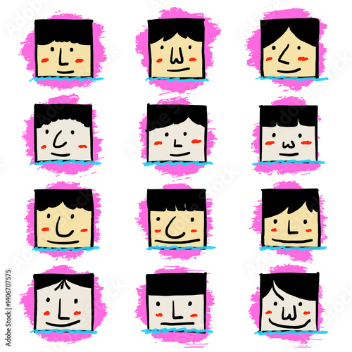 Stick man set figure stickman illustration character cartoon people hand drawn 