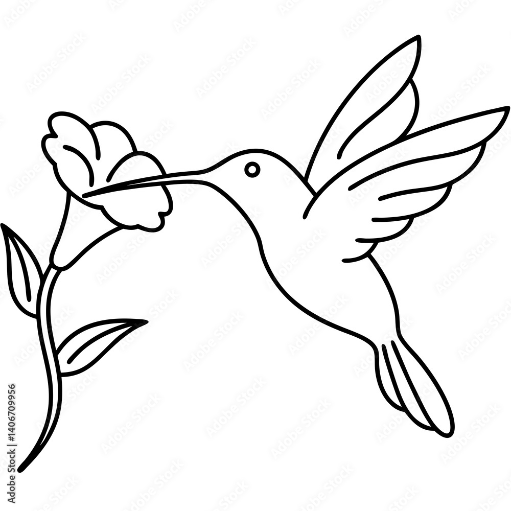 Birds Line Art Drawing for Kids – Simple Outline Vector Illustration for Educational Design Birds Line Art Drawing for Kids – Simple Outline Vector Illustration for Educational Design