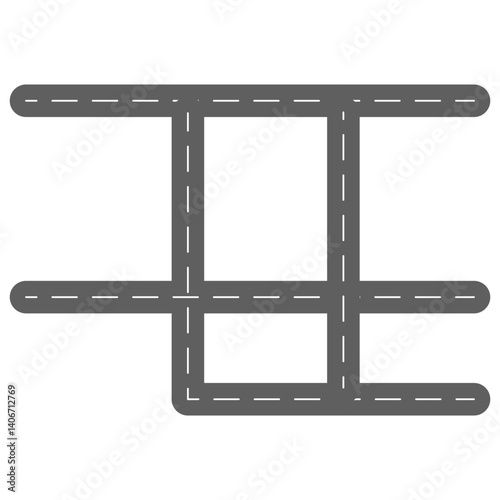 Road way in flat style 