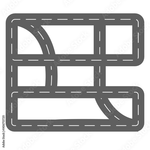 Road way in flat style 