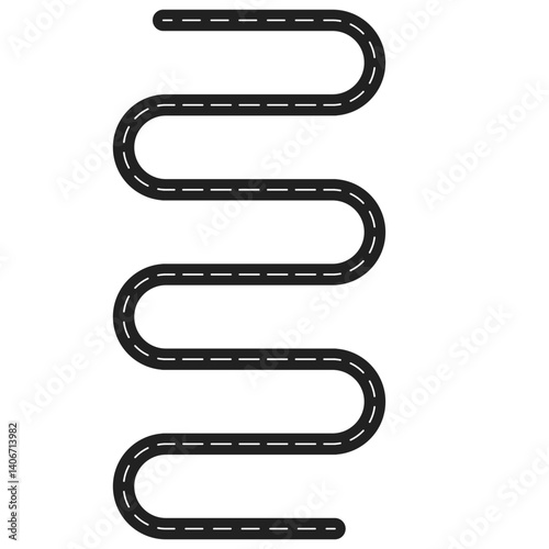 Road way in flat style 